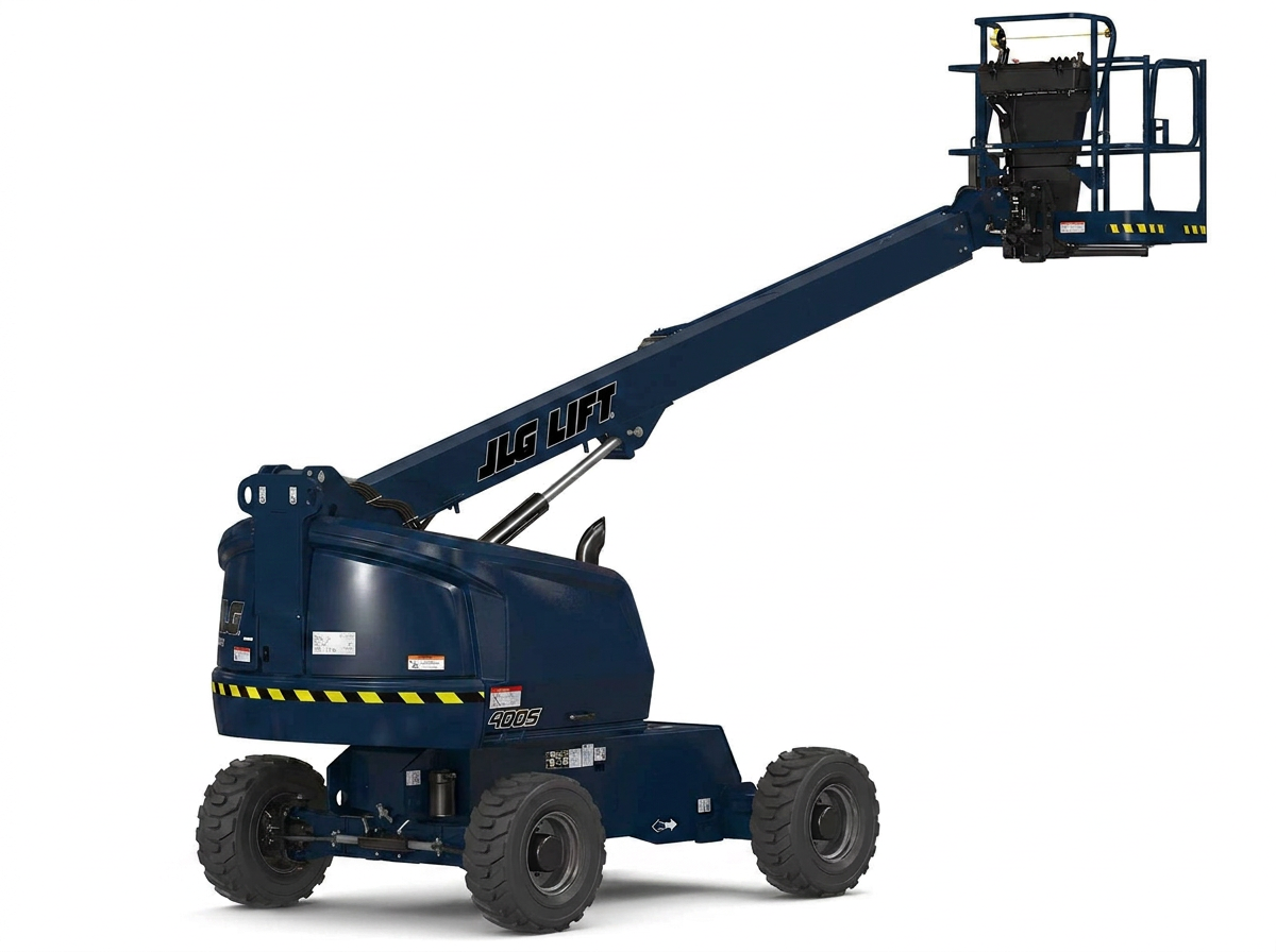 Brazo telescópico JLG 400S con boom extendido en diagonal